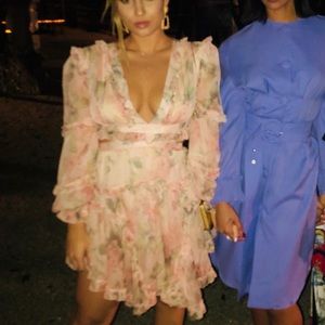 Lace-up back Zimmerman dupe dress